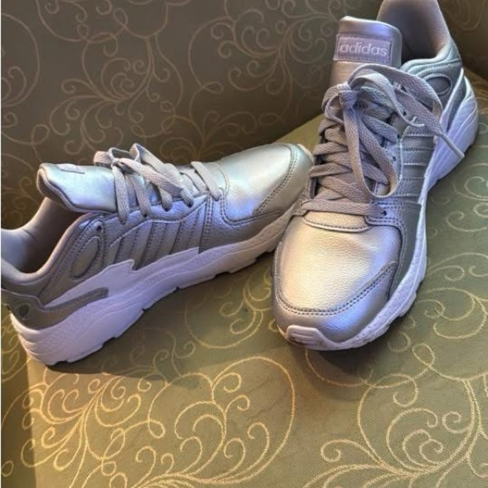 adidas Silver Athletic Shoes